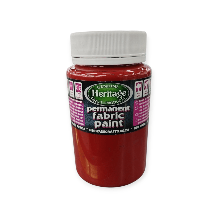 HERITAGE PAINTS Habby Ruby Red Heritage Fabric paint 250ml (7805220651097)
