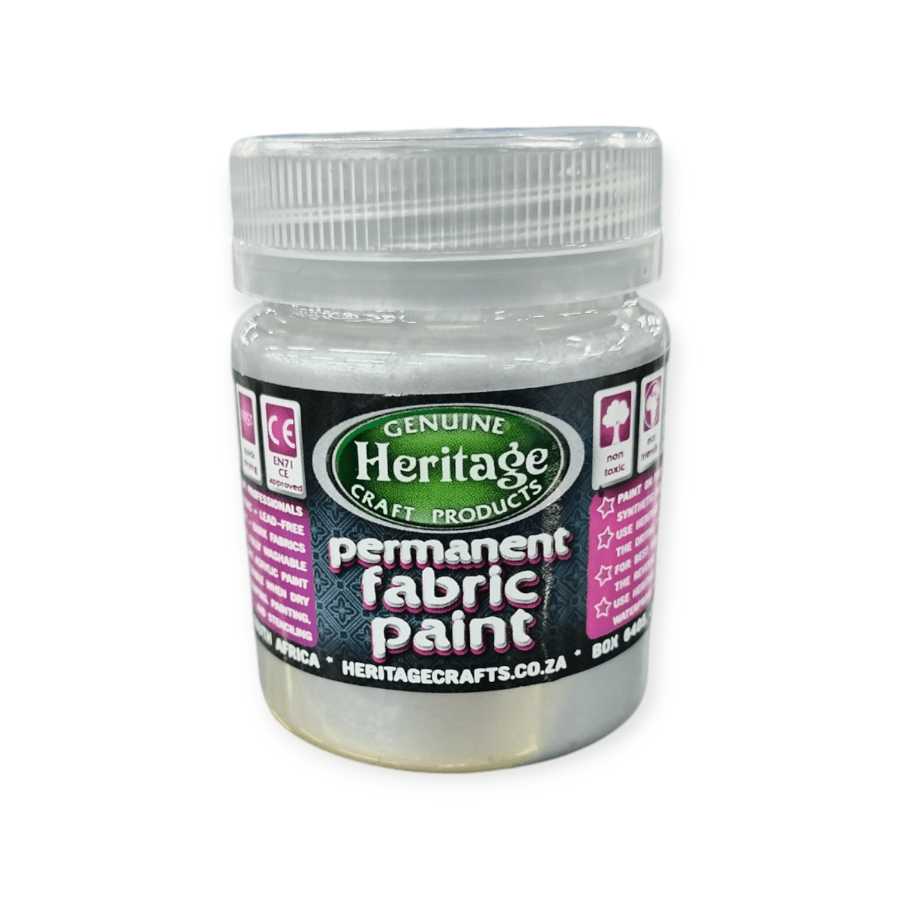HERITAGE PAINTS Habby Silver Heritage Fabric Paint 100ml (7484626960473)