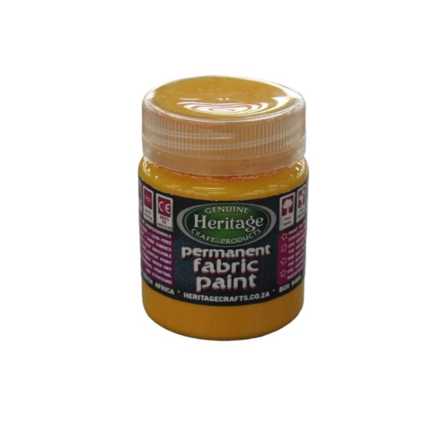 HERITAGE PAINTS Habby Sun Yellow Heritage Fabric Paint 100ml (7484626960473)