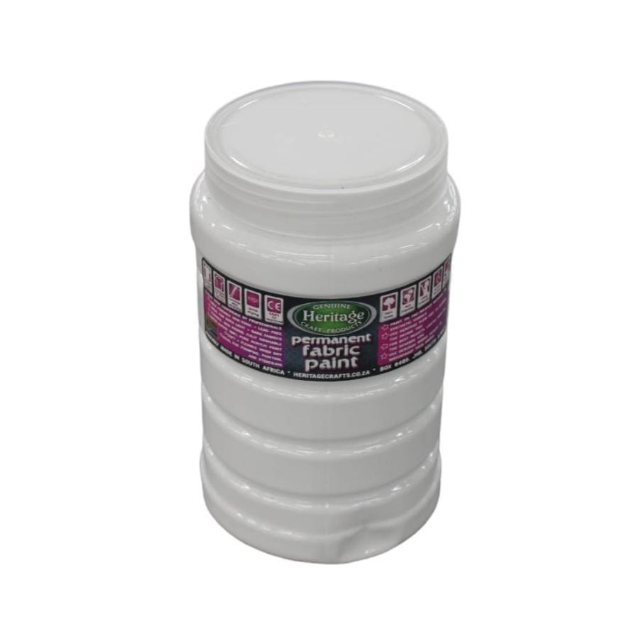 HERITAGE PAINTS Habby White Heritage Fabric Paint 1L (7805223043161)