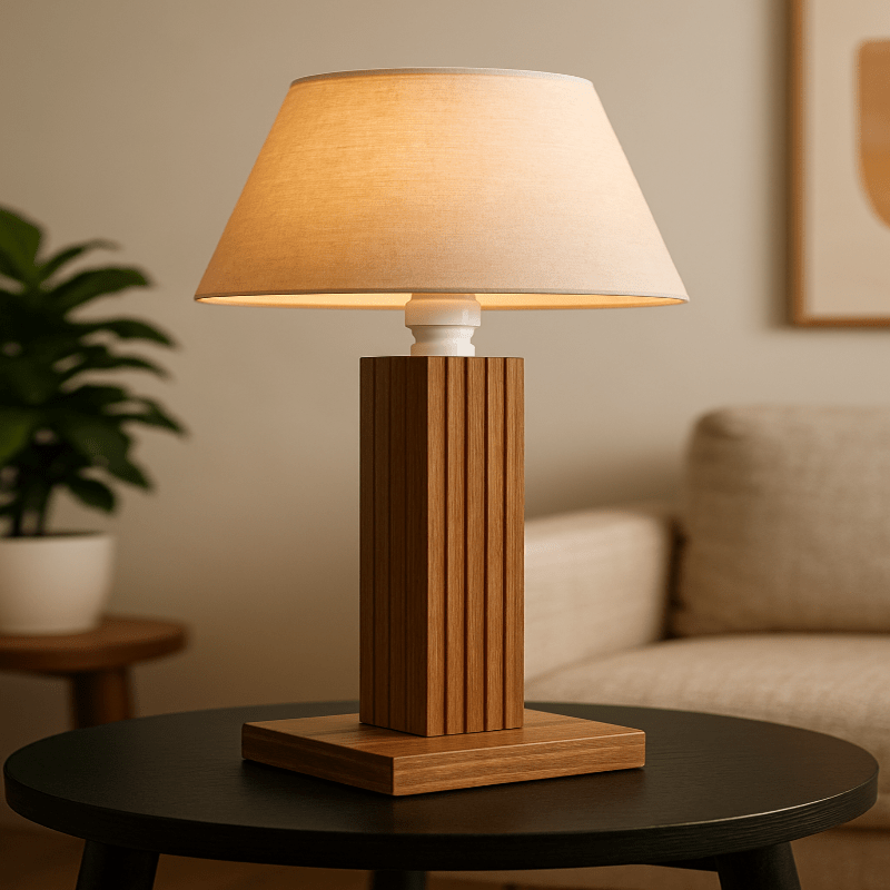 heritage SIDE TABLE LAMP Heritage Side Table Lamp  Medium Square Brown TL022