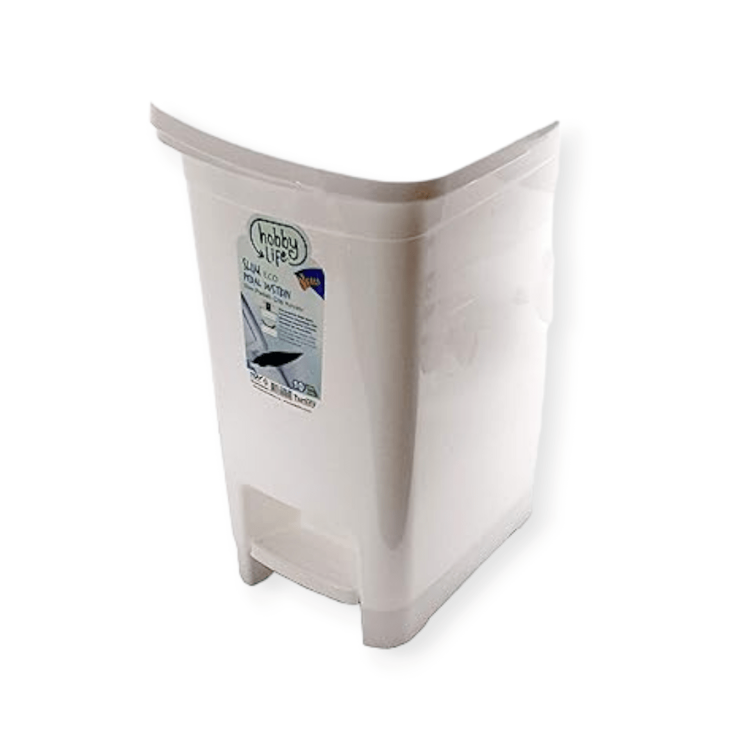 Hobby Life Decor Hobby Life Slim Eco Pedal Dustbin White 10 Litre (4719339503705)