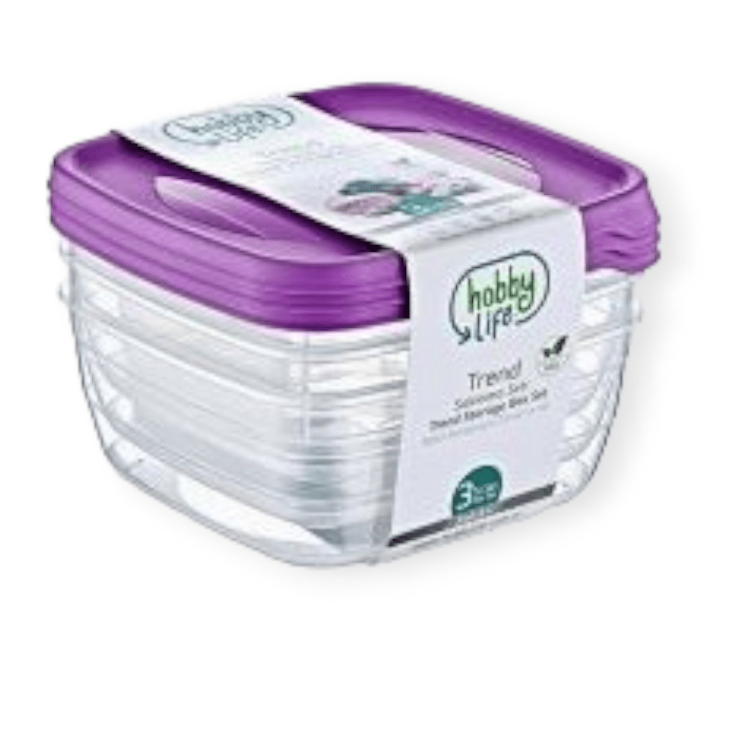 Hobby Life STORAGE CONTANER Hobby Life Square Trend Storage Container 3 x 0.5L (7296291438681)