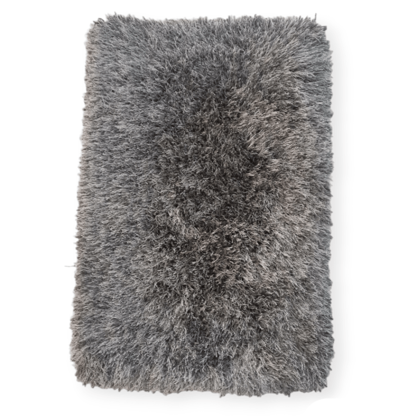 Home Decor RUG 60X100 Stefano & Co. Glamour Fine Shaggy Rug Charcoal (5mm Pile)