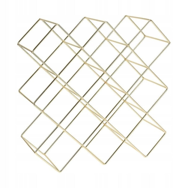 Home & Styling Collection Wine Rack H & S Metal wine rack for 13 bottles Gold (7288877482073)