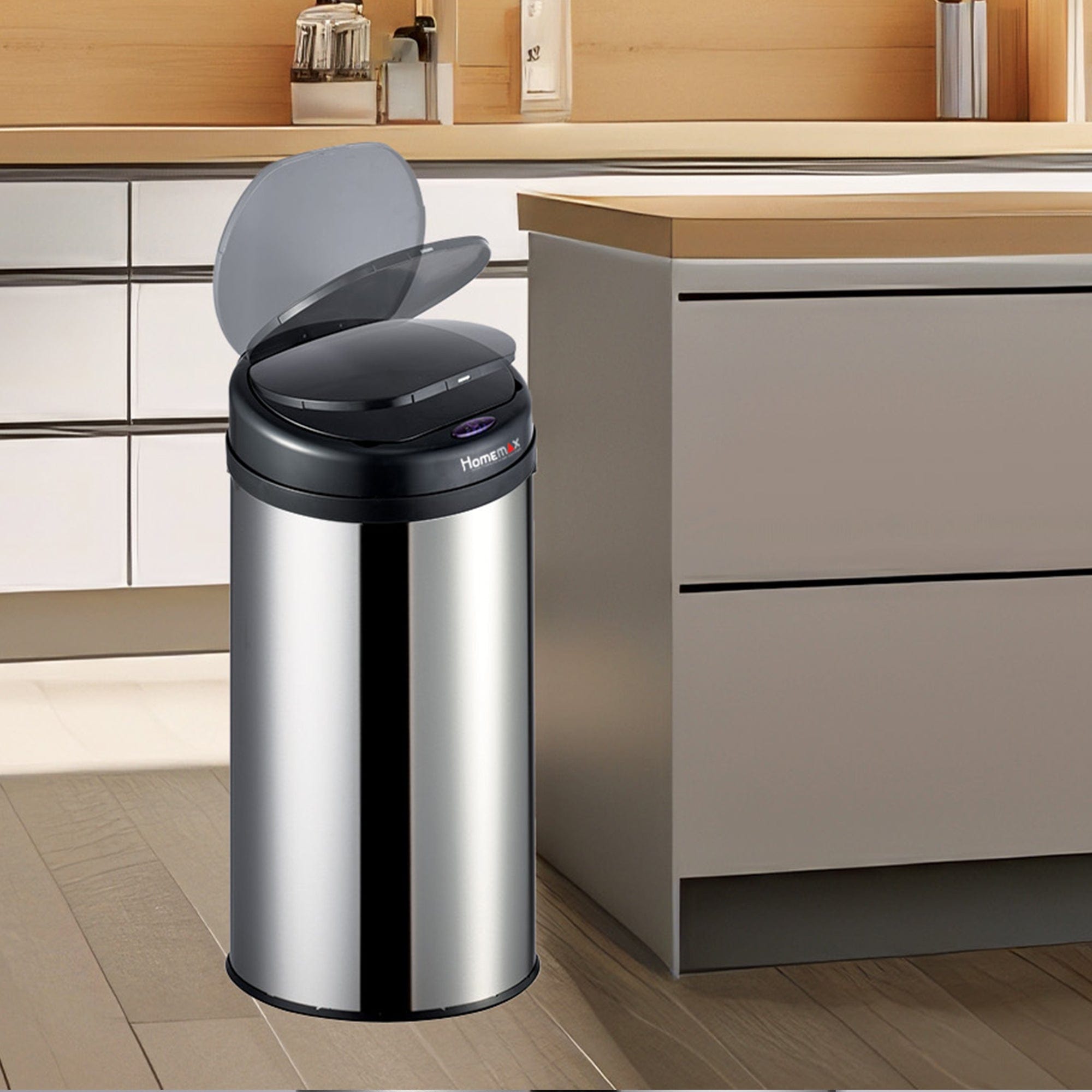 Homemax Bin Homemax 30L Silver Sensor Bin Round HSB005