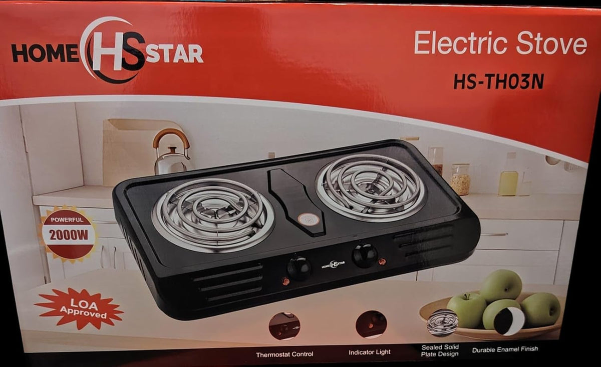 HOMESTAR HOTPLATE Homestar Electric Double Spiral Hotplate Black HS-TH03N