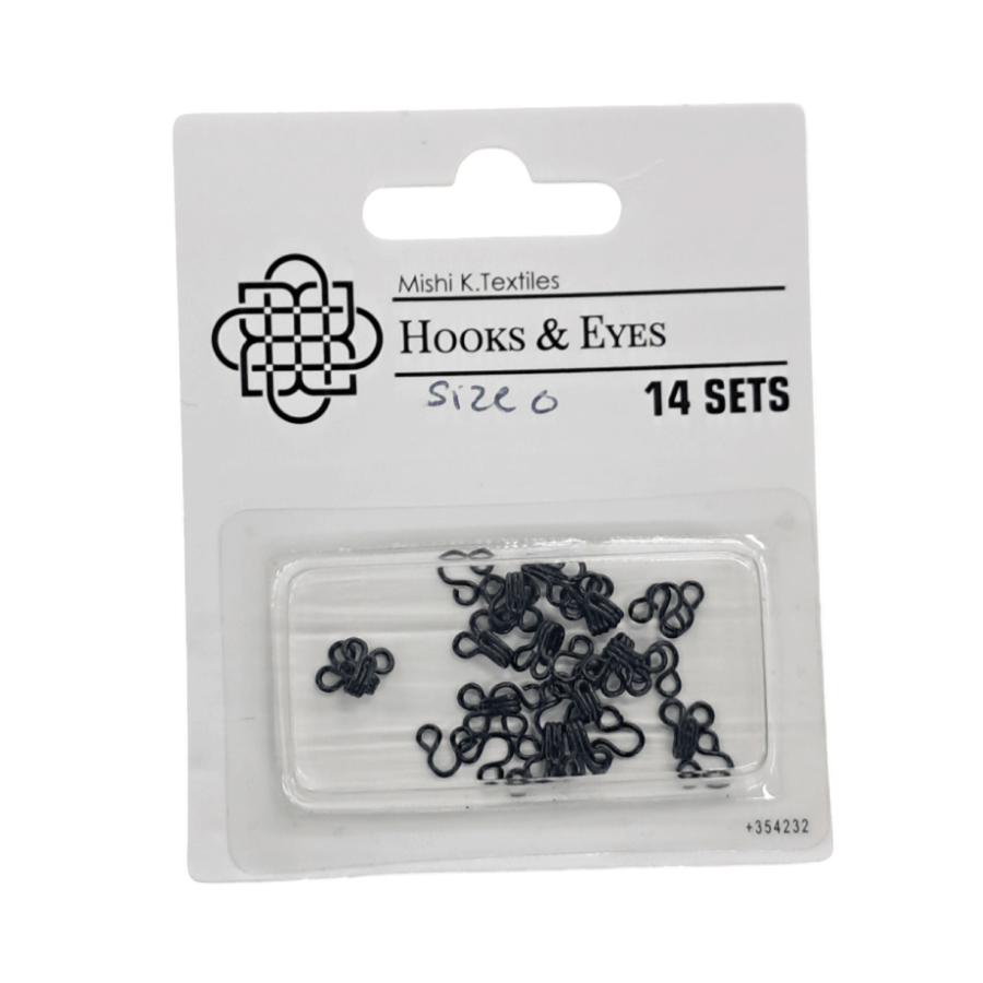 Hook and Eye Habby Black Hook & Eye Size 0 (7817947185241)