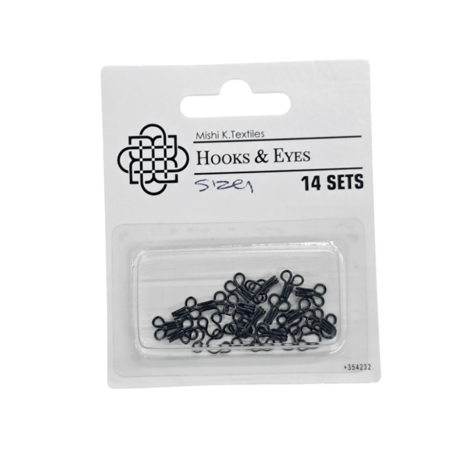 Hook and Eye Habby Black Hook & Eye Size 1 (7817948561497)