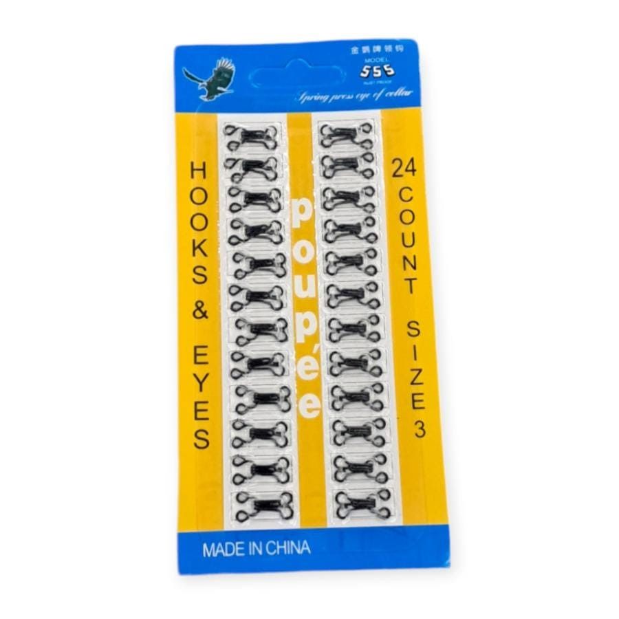 Hook and Eye Habby Black Hook & Eye Size 3