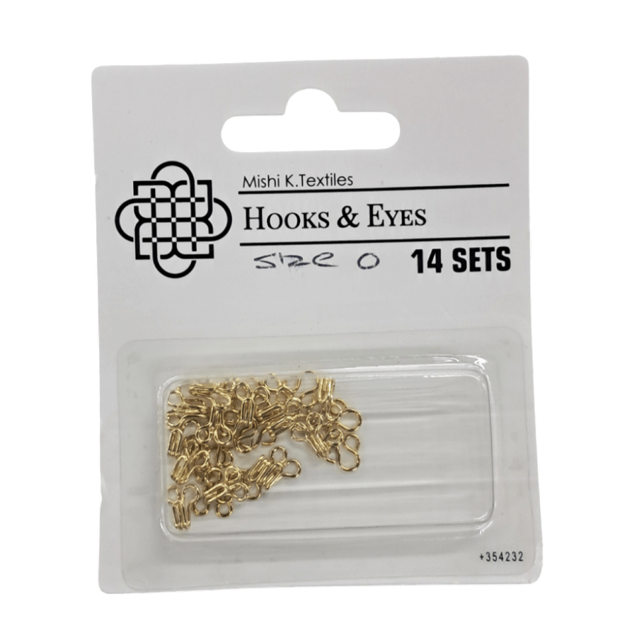 Hook and Eye Habby Gold Hook & Eye Size 0 (7817947185241)