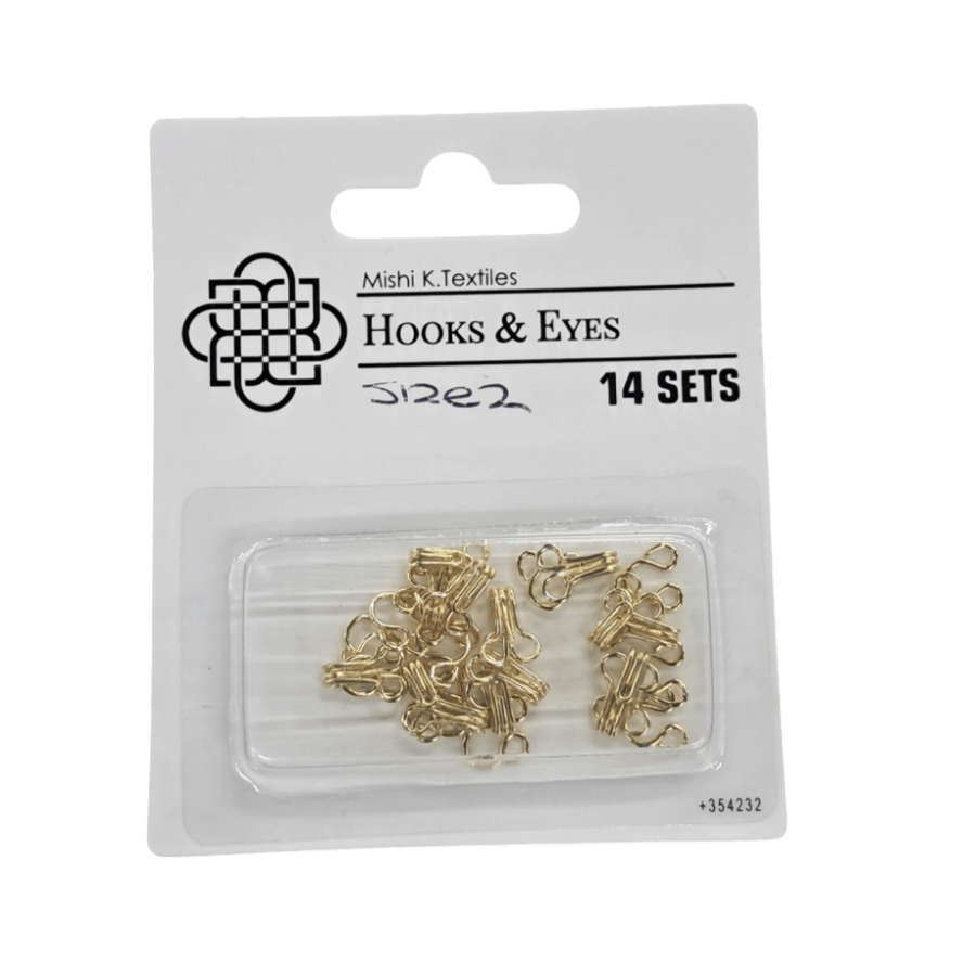 Hook and Eye Habby Gold Hook & Eye Size 2 (7817949839449)
