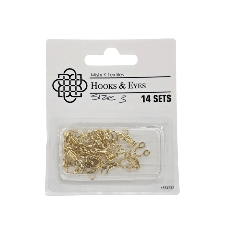 Hook and Eye Habby Gold Hook & Eye Size 3 (7817951117401)