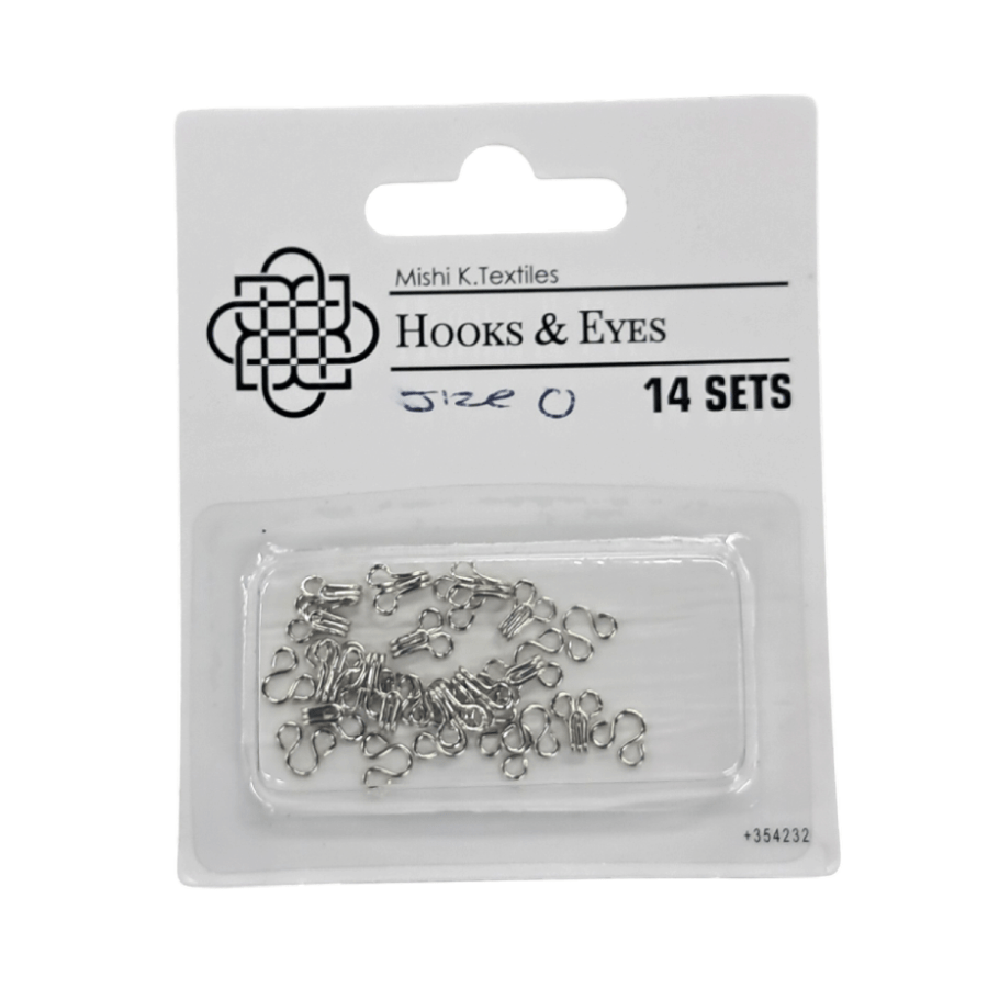 Hook and Eye Habby Silver Hook & Eye Size 0 (7817947185241)