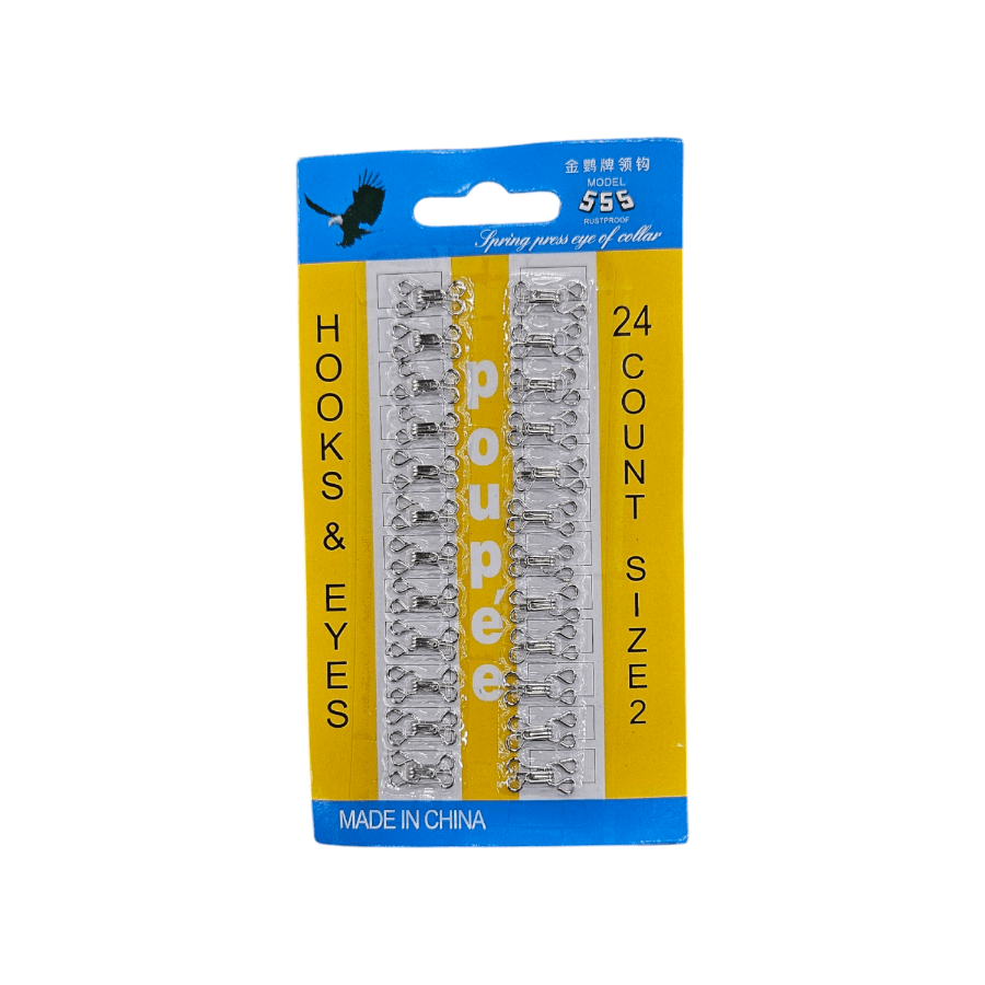 Hook and Eye Habby Silver Hook & Eye Size 2 (7912432435289)