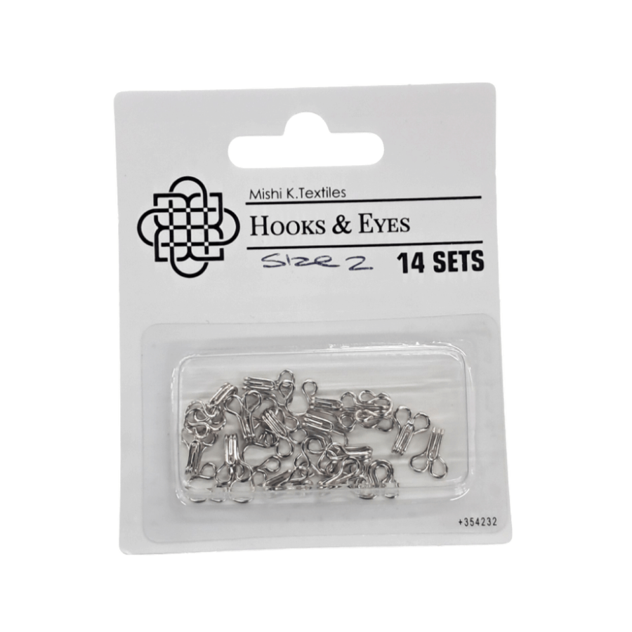 Hook and Eye Habby Silver Hook & Eye Size 2 (7817949839449)