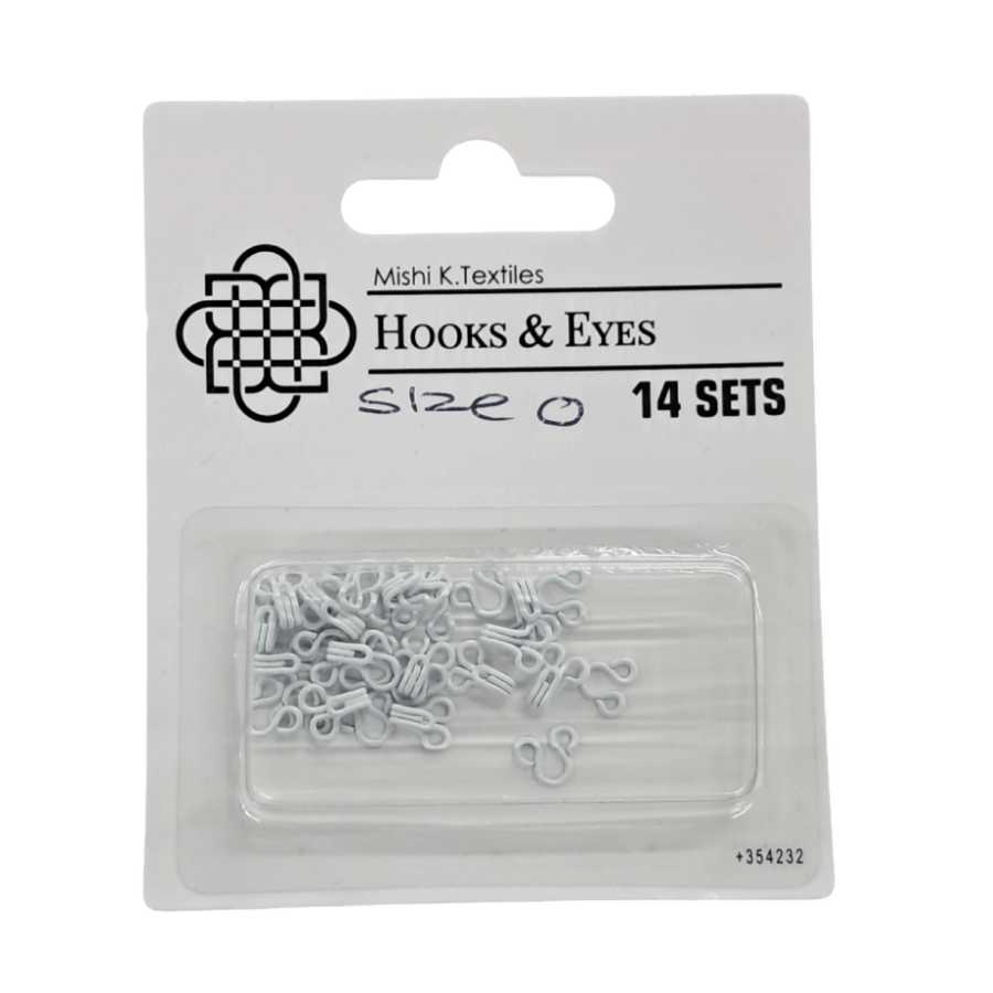 Hook and Eye Habby White Hook & Eye Size 0 (7817947185241)