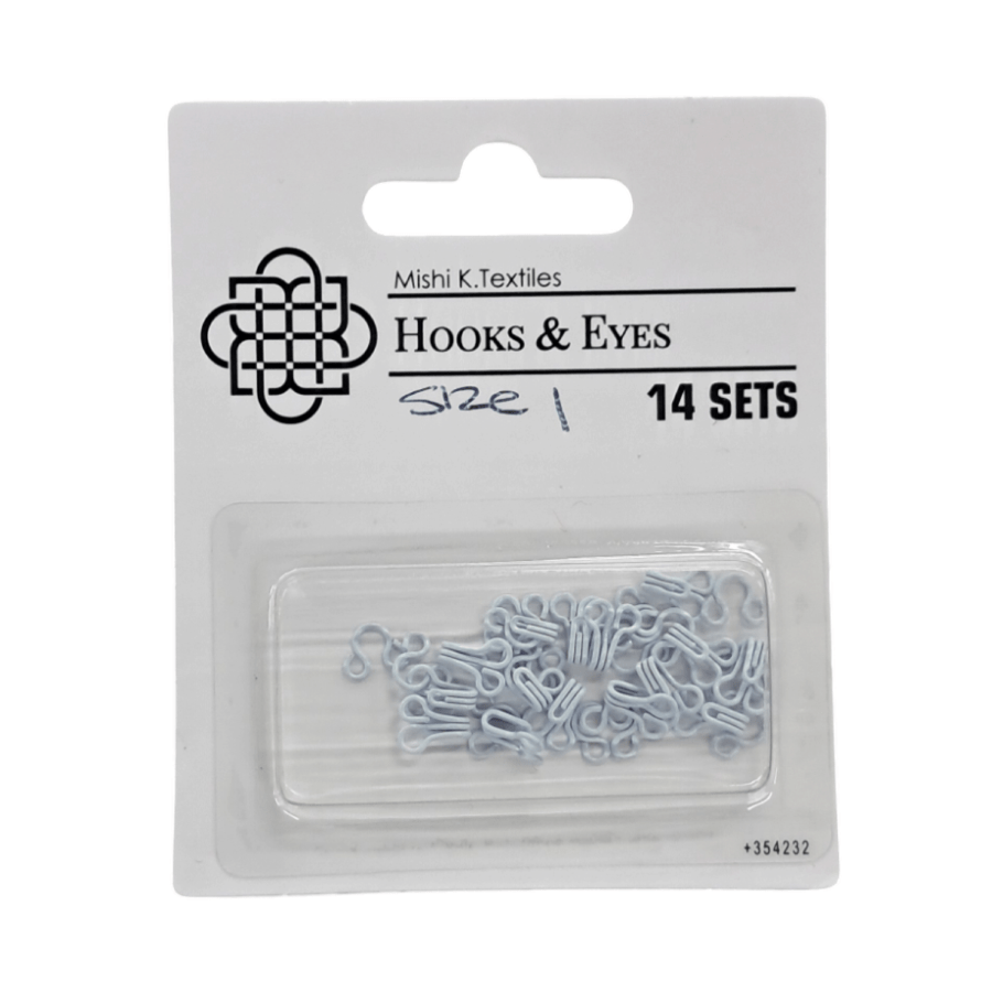 Hook and Eye Habby White Hook & Eye Size 1 (7817948561497)