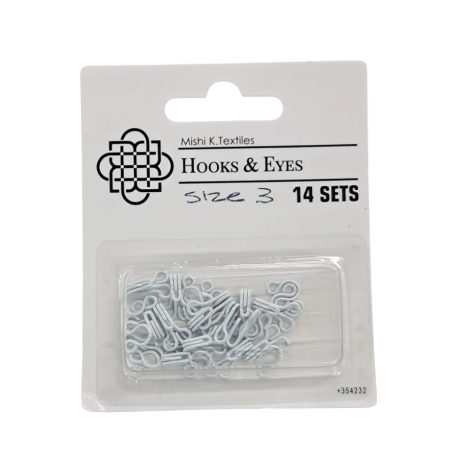 Hook and Eye Habby White Hook & Eye Size 3 (7817951117401)