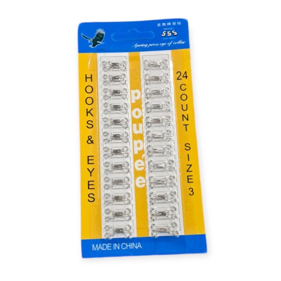 Hook and Eye Habby White Hook & Eye Size 3 (7817974284377)