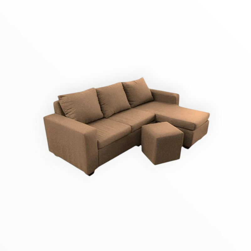 House of Furnatics Furniture Golf Estate Brown Golf Estate Tweed Corner Suite + Ottoman