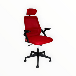 Mesh Back Swivel & Tilt Adjustable Arms Offer Chair Red HT811A