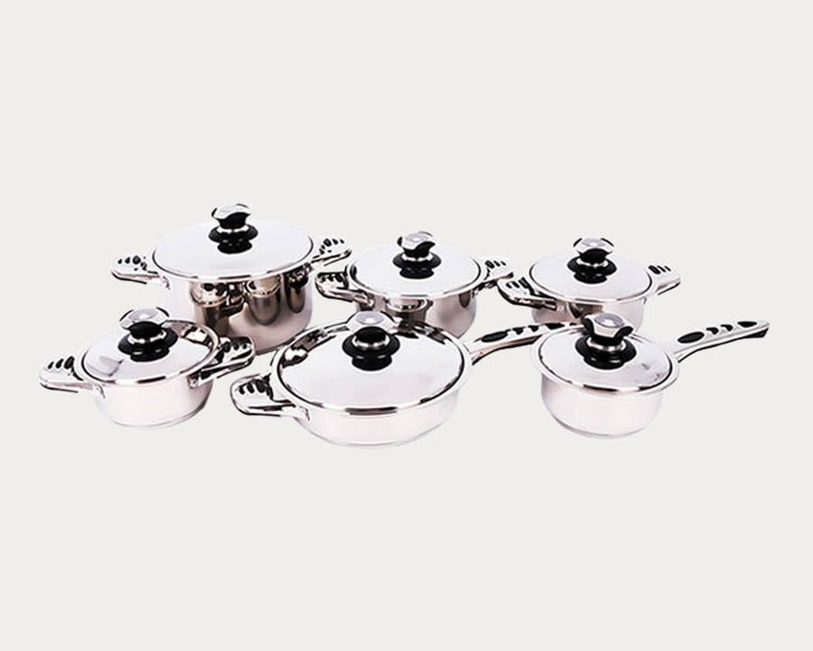 Tissolli -12-Piece Tango Stainless Steel Cookware Set.