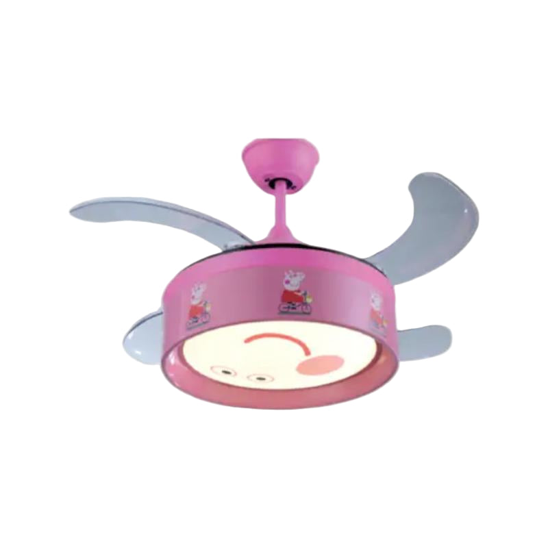 HUAYI Ceiling Fan Peppa Pig Pink Retractable LED Ceiling Fan (7811071475801)