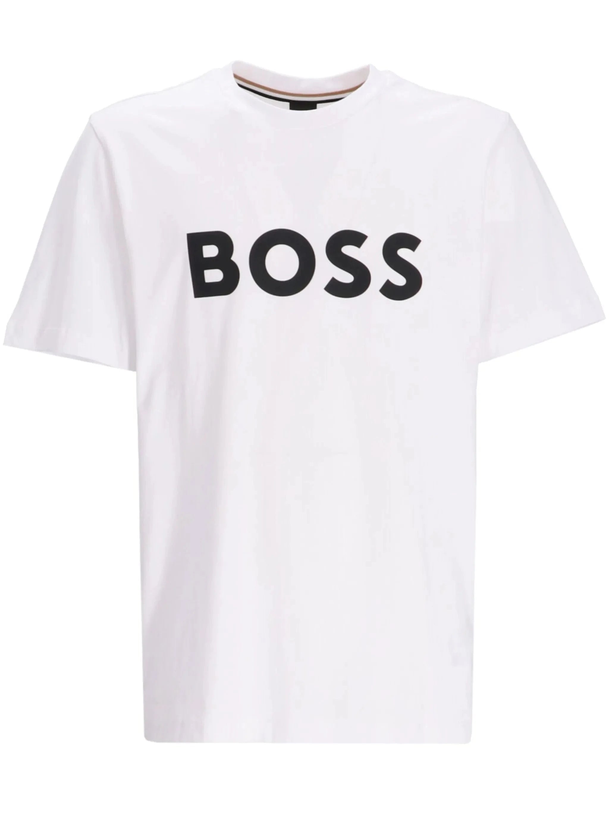 Hugo Boss T Shirt S / White Hugo Boss Logo Print Cotton T-Shirt Parallel Import