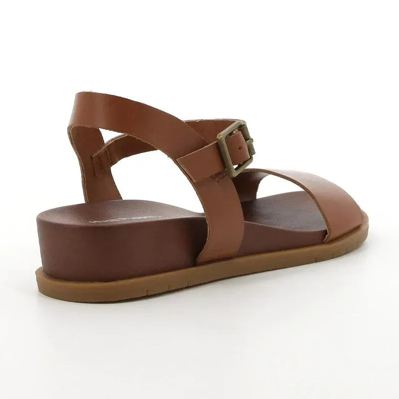 Hush Puppies Ladies Sandals Hush Puppies Graice Leather Strap Sandals - Gognac