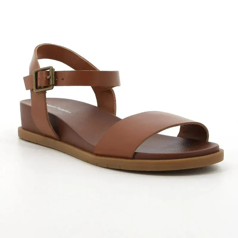 Hush Puppies Ladies Sandals Hush Puppies Graice Leather Strap Sandals - Gognac