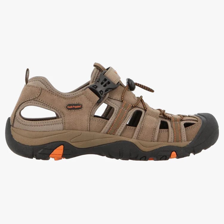 Hush Puppies Sandals Hush Puppies Mens Hite Cow Suede Mesh Sandal Smokey Brown (7790349713497)