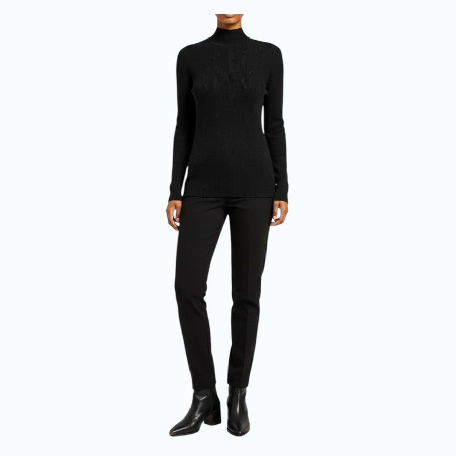 Polo Womens Amelia Long Sleeve Mock Neck Knit Black 0070328