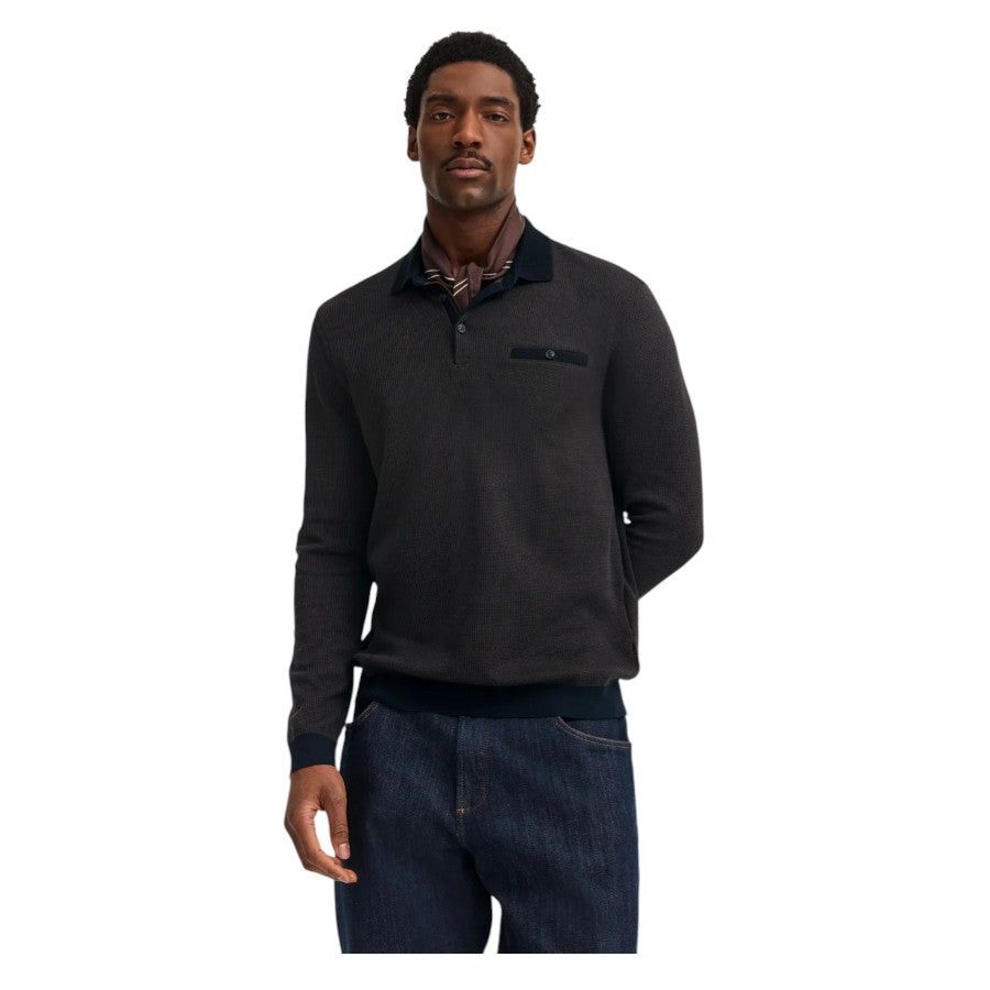 Bugatti Long Sleeve Polo Sweat Shirt Moss 8131/85081D 150.