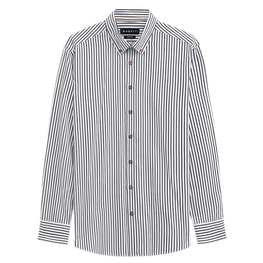 Bugatti Striped casual Navy Shirt with button-down collar in modern fit 9350 88508d 390.