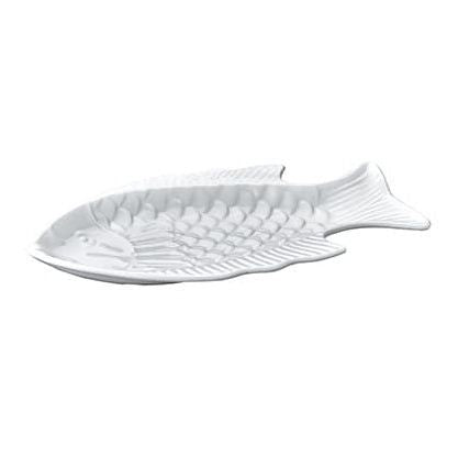 Evren Melamine Sea Bream Plate 32x18 cm Black/White EM-374.