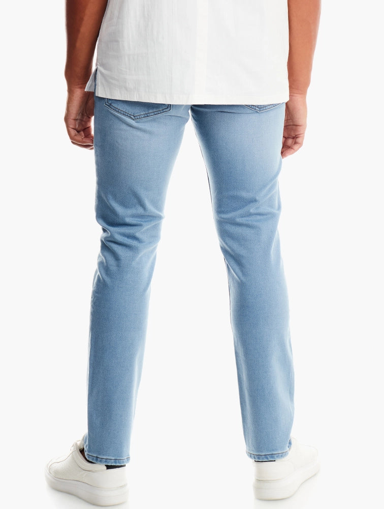 Polo Men's Knitted Slim Leg Denim Light Wash