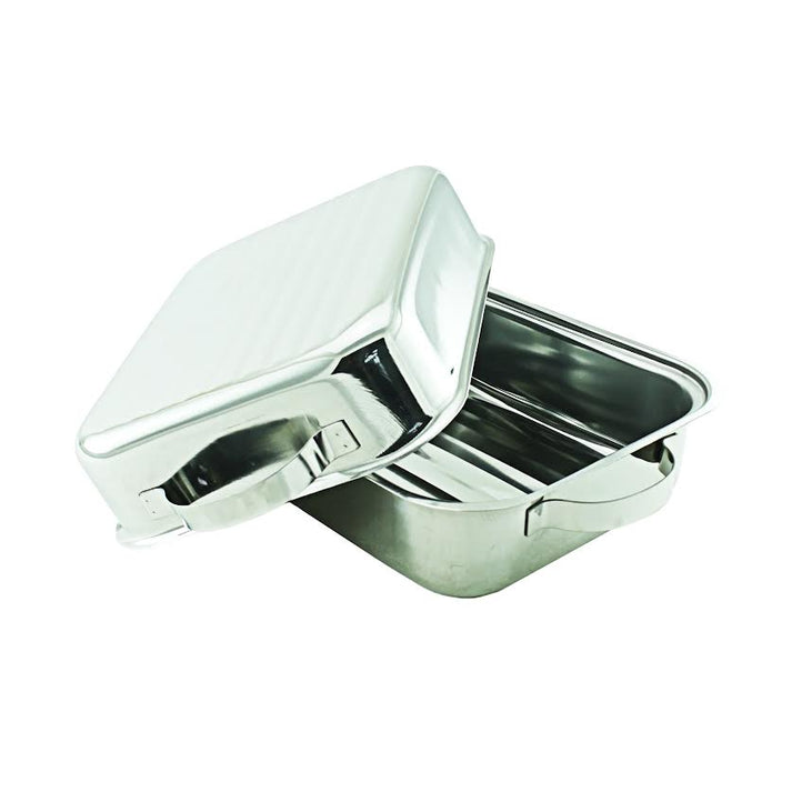 Steel King Double Roaster Pan Silver 380x285x150mm 1.DR2