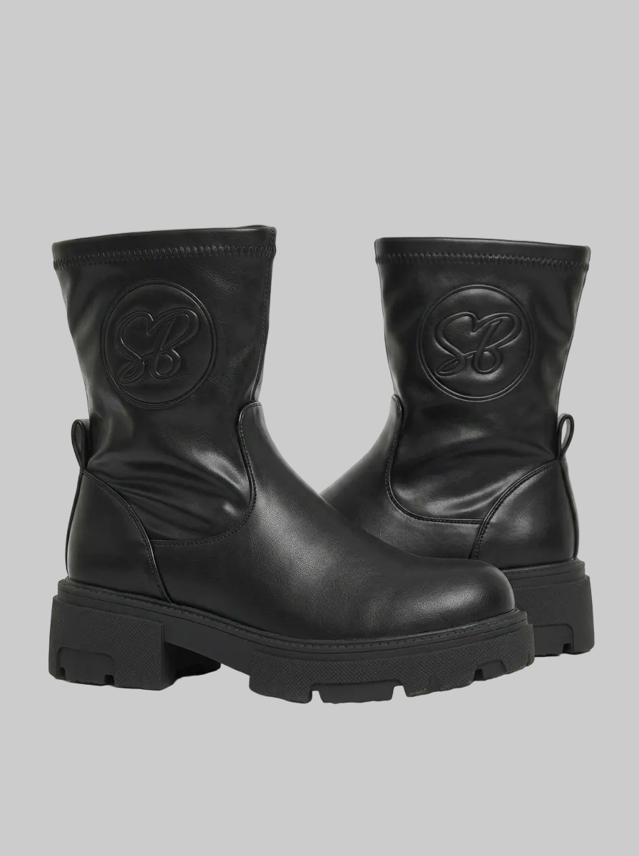 Sissyboy Ladies Stretch PU Boots - Black SH1014