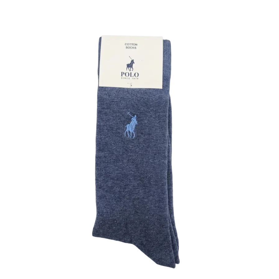 Polo Men's Plain Anklets Socks-Denim 2356H.