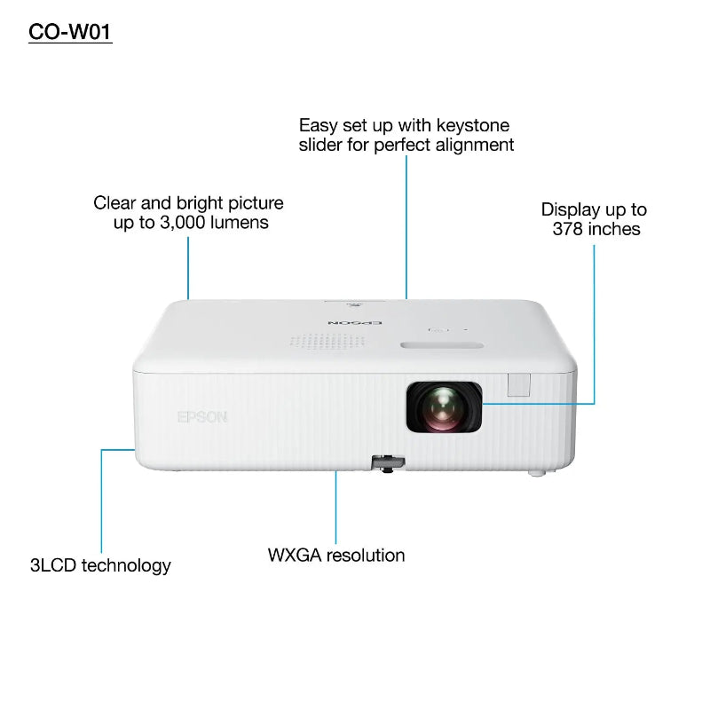 Epson CO-W01 WXGA Projector (8015180824665)