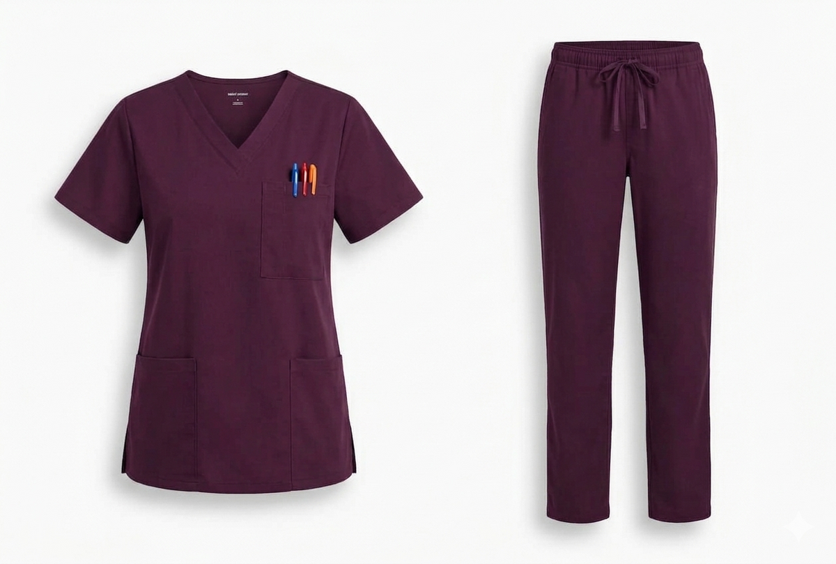 Bobsons Flex Unisex 360 Scrub Set Plus Size-Maroon N2109/N2110