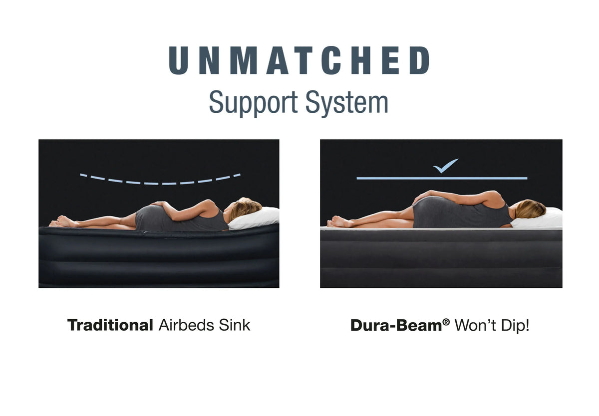 Intex Airbed Intex Dura-Beam Deluxe Ultra Plush Headboard Queen Airbed with Built-In Pump 152cm I30843