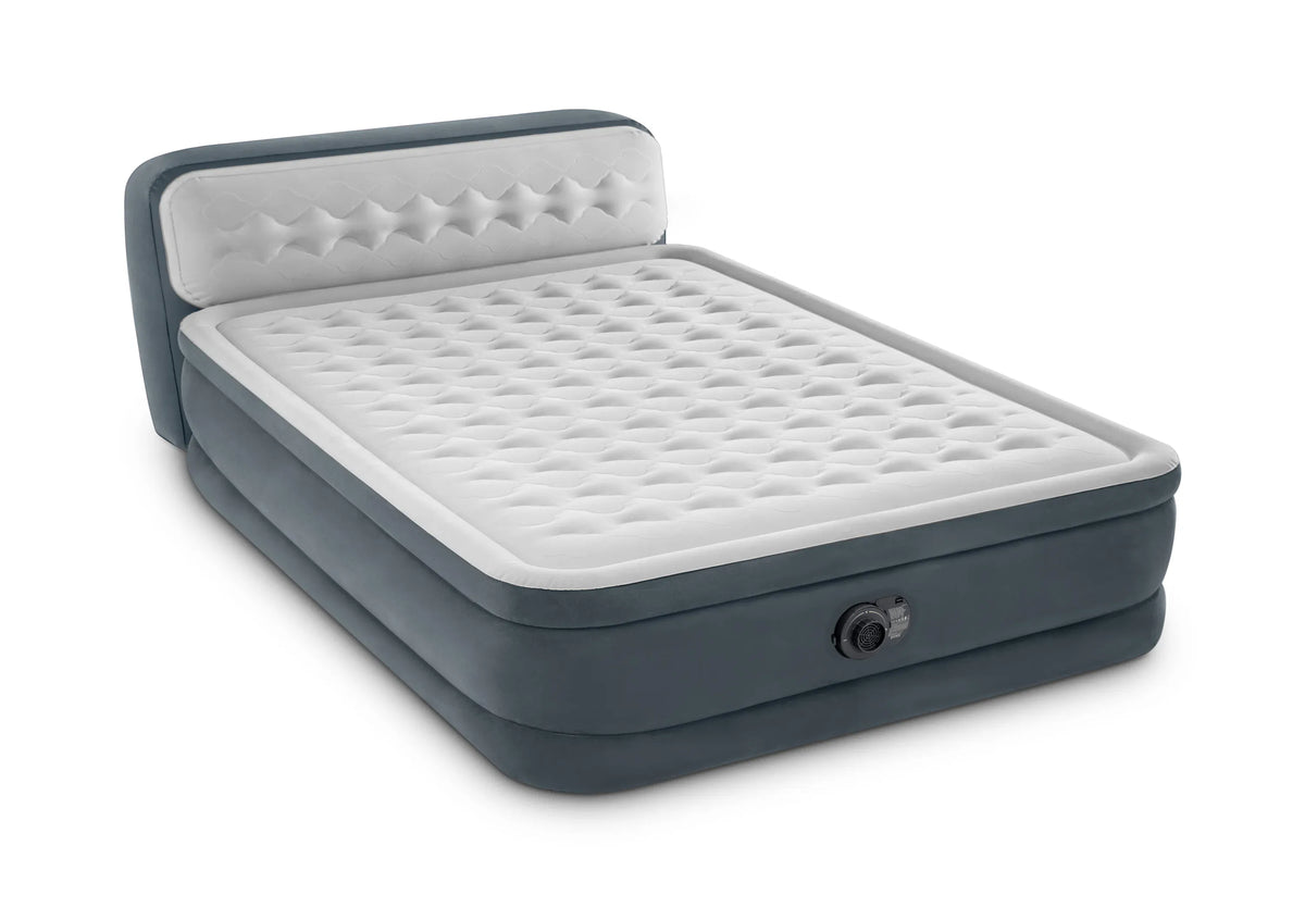 Intex Airbed Intex Dura-Beam Deluxe Ultra Plush Headboard Queen Airbed with Built-In Pump 152cm I30843