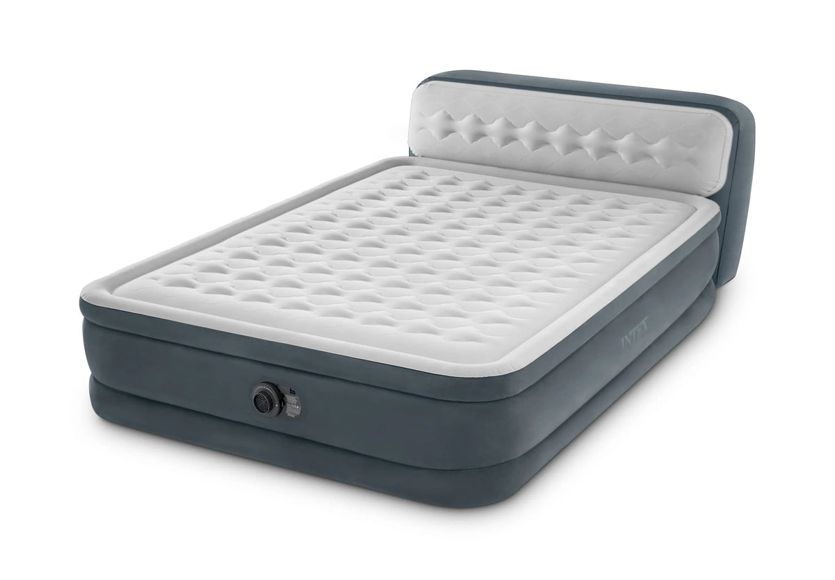 Intex Airbed Intex Dura-Beam Deluxe Ultra Plush Headboard Queen Airbed with Built-In Pump 152cm I30843