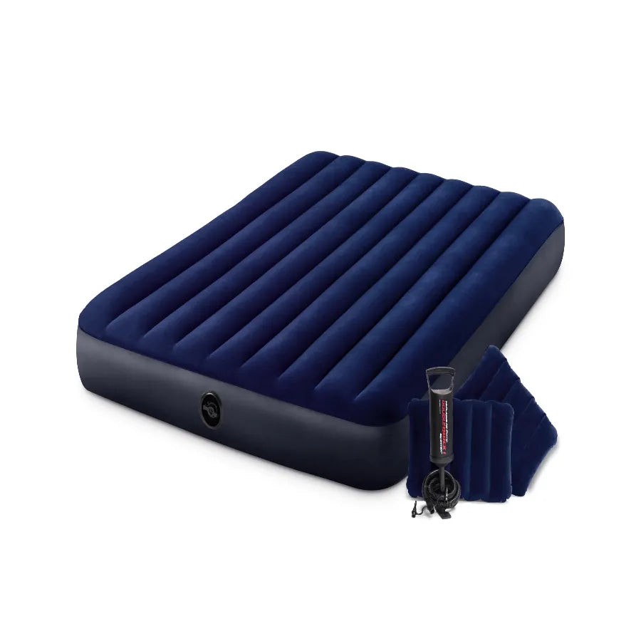 Intex Airbed Intex Dura-Beam Standard Downy Easy Comfort Queen Airbed with Hand Pump 1.52cm x 2.03m x 22cm I64765
