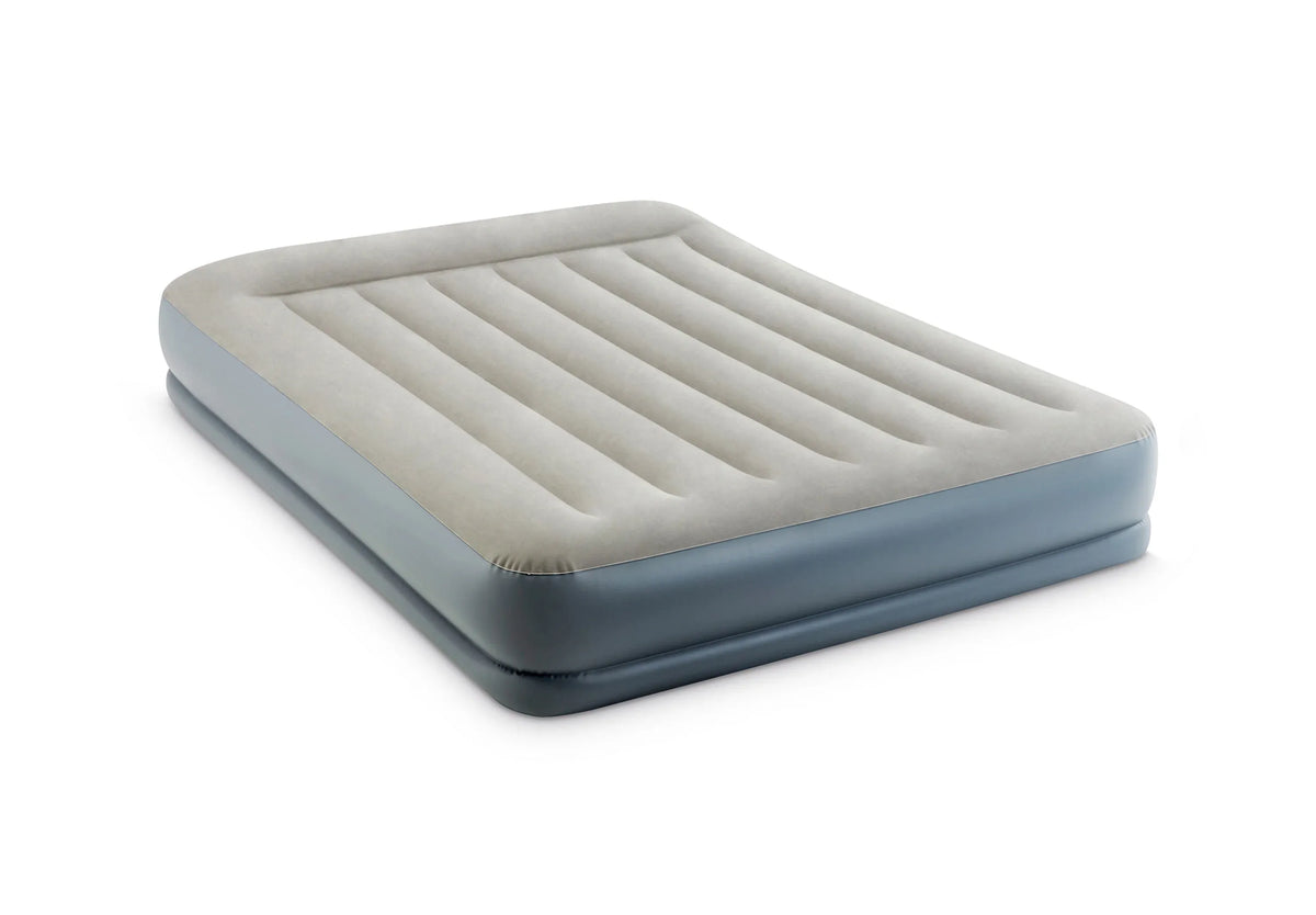 Intex Airbed Intex Queen Pillow Rest Mid-Rise Airbed Standard with Fibre-Technology™ and Built In Pump 1.52m x 2.03m x 30cm I30830