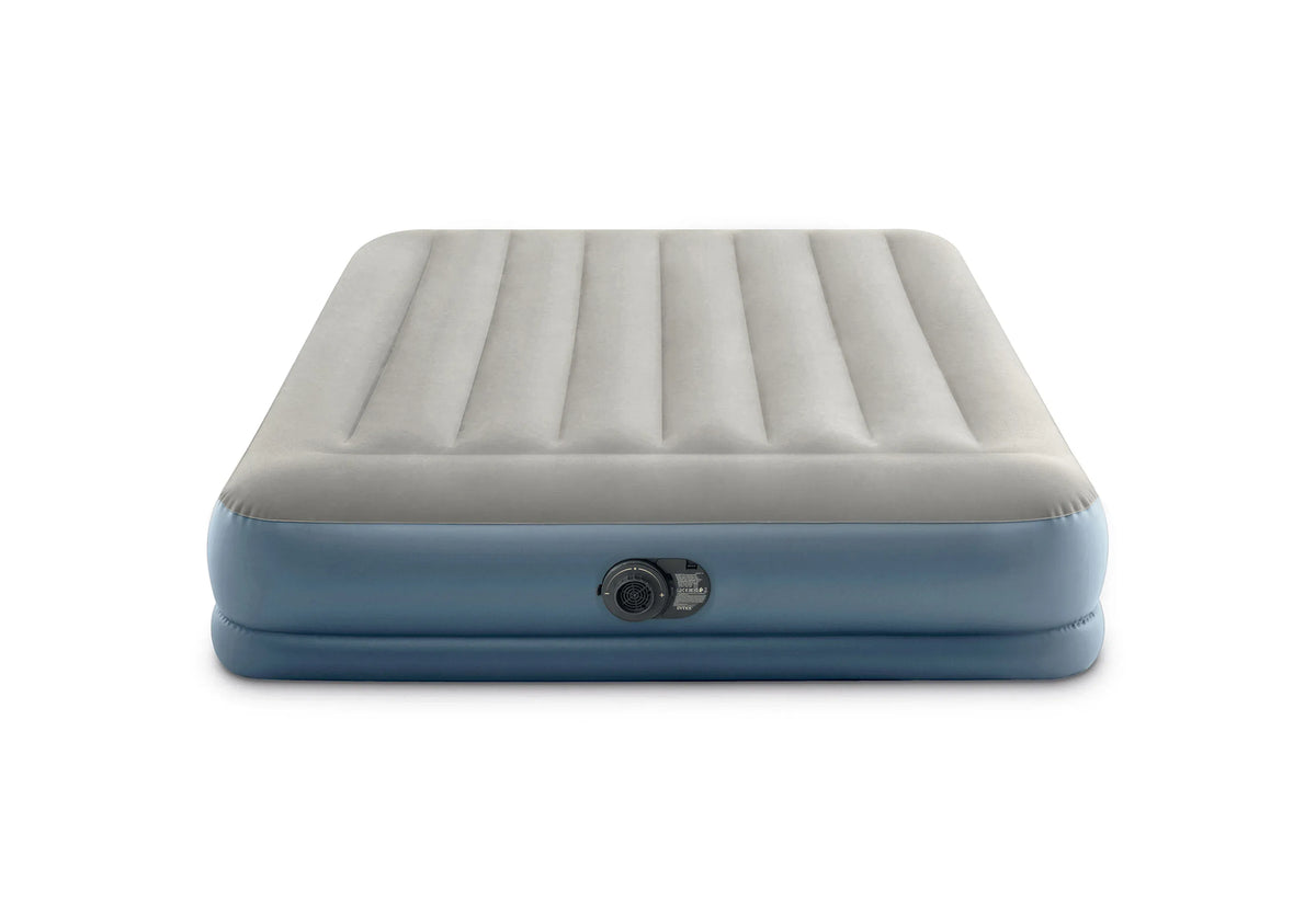 Intex Airbed Intex Queen Pillow Rest Mid-Rise Airbed Standard with Fibre-Technology™ and Built In Pump 1.52m x 2.03m x 30cm I30830