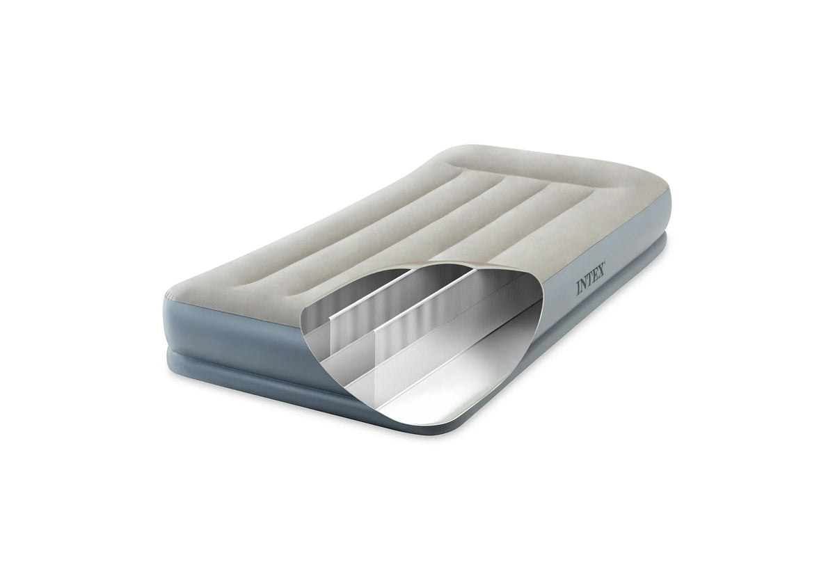 Intex Airbed Intex Single Pillow Rest Mid-Rise Airbed With Built In Electric Pump 99cm x 1.91m x 30cm I30829
