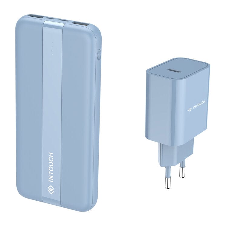 Intouch Electronics Accessories Intouch 10000mAh Power Bank + 20W Wall Charger - Blue